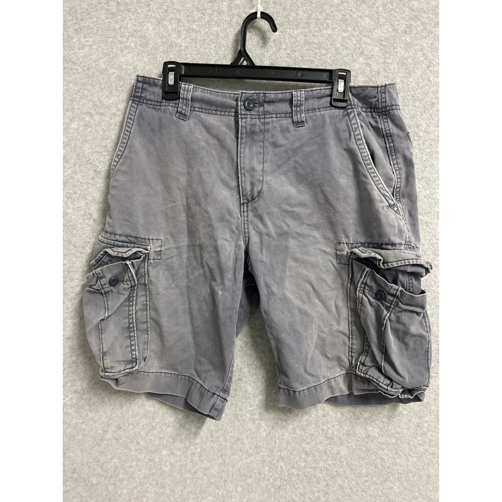 Old Navy‎ Cargo Shorts Mens 31 Gray Flat Front Mid Rise Camping Hiking Outdoor